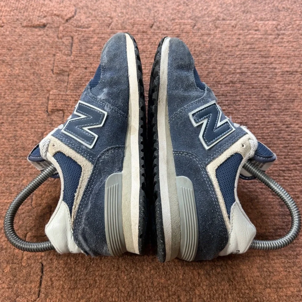 New Balance 574 Classic Kids Navy Blue Grey Sneakers PC574EVN Boys Size 2‎ B+